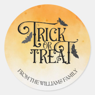 Trick or Treat Sparkly Halloween Classic Round Sticker