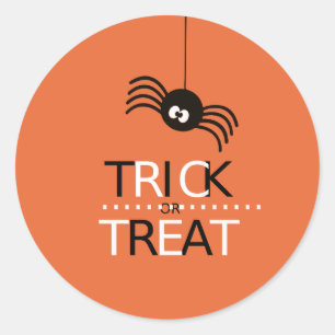 Trick or Treat Spider Classic Round Sticker