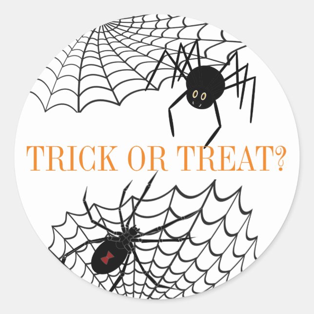 Trick or Treat Spiders ID214 Classic Round Sticker (Front)