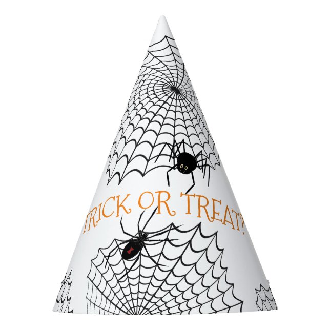 Trick or Treat Spiders ID214 Party Hat (Front)