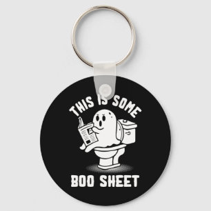 Trick Or Treat Spooky Ghost This Is Some Boo Sheet Key Ring