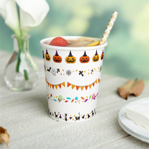 Trick Or Treat Spooky Halloween Party Creepy Decor Paper Cups