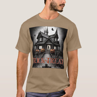 Trick or Treat Spooky Haunted House With JackoLant T-Shirt