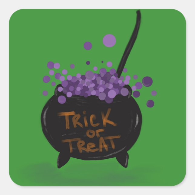 Trick or Treat Square Sticker (Front)