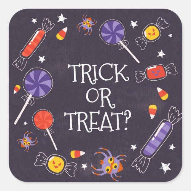 Trick or Treat Square Sticker (Front)