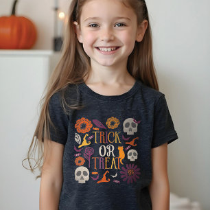 Trick or Treat Stylish Halloween Pattern Design Tri-Blend Shirt