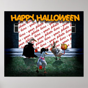 Trick or Treat Time for these Little Ducks Poster