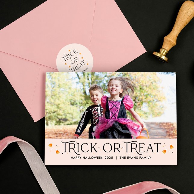 Trick Or Treat Time Halloween Photo Card (Creator Uploaded)