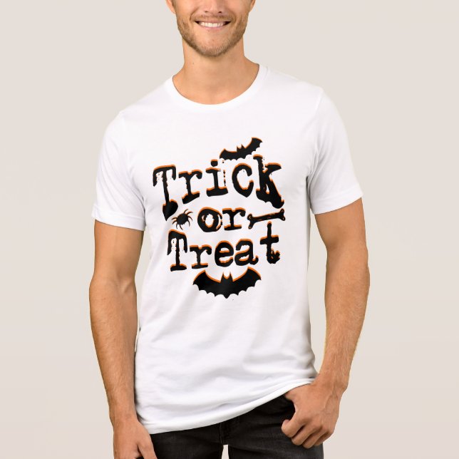 trick or treat Tri-Blend shirt (Front)