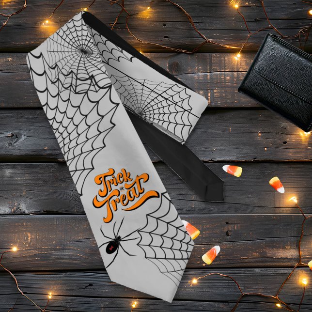Trick or Treat Typography w/Spiders ID680 Tie (Creator Uploaded)