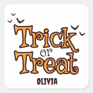Trick or Treat Vintage Halloween Square Sticker