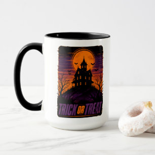 Trick Or Treat Vintage Haunted House Mug