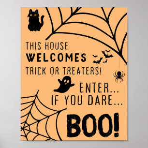 Trick or Treat Welcome Poster, Porch Decor