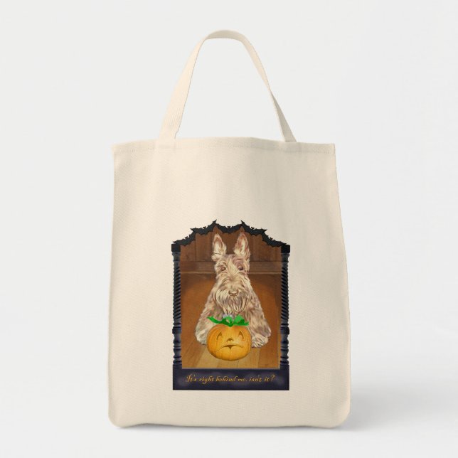 Trick or Treat Wheaten Scottie Tote Bag (Front)