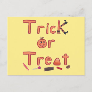 Trick or Treat Witch Legs Candy Halloween Design Postcard