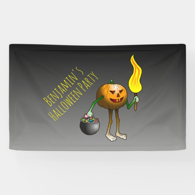 Trick or Treat with Jack O' Lantern Banner (Horizontal)