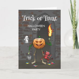 Trick or Treat with Jack O'lantern Invitation
