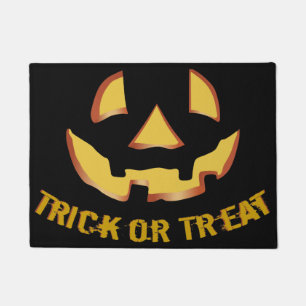 Trick or Treat with Pumpkin Face Doormat