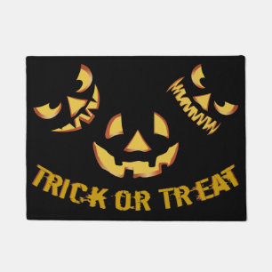 Trick or Treat with Pumpkin Face Doormat