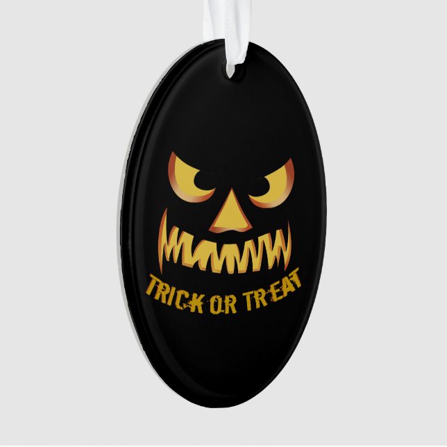Trick or Treat with Pumpkin Face Ornament (Front)