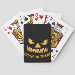 Trick or Treat with Pumpkin Face Playing Cards