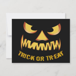 Trick or Treat with Pumpkin Face Postcard