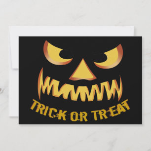 Trick or Treat with Pumpkin Face Thank You Card