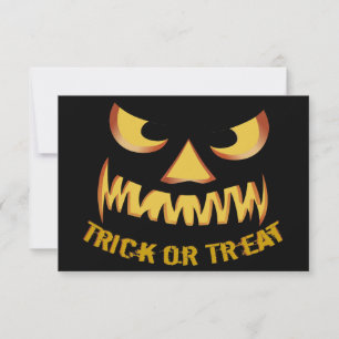 Trick or Treat with Pumpkin Face Thank You Card