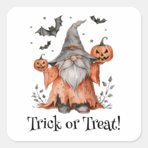 Trick or Treat Wizard Square Sticker