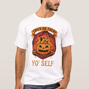 Trick Or Treat Yo Self Halloween Pumpkin Ghost Spi T-Shirt
