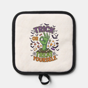 Trick Or Treat Yourself Zombie Hand Halloween Cand Pot Holder