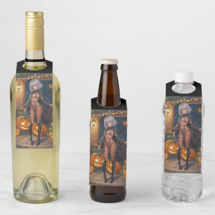 Trick or Treater, Brave Halloween Costume Girl Bottle Tag