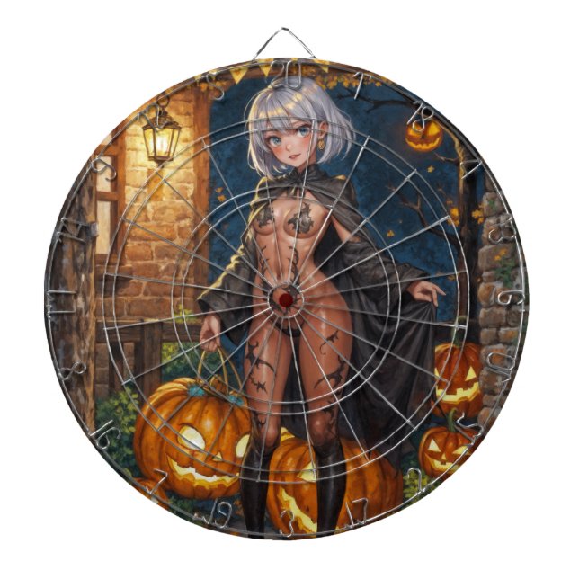 Trick or Treater, Brave Halloween Costume Girl Dartboard (Front)