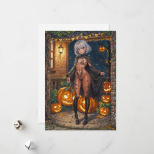 Trick or Treater, Brave Halloween Costume Girl Holiday Card