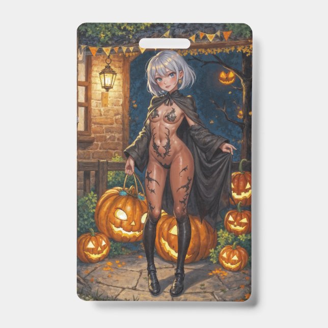 Trick or Treater, Brave Halloween Costume Girl ID Badge (Front)