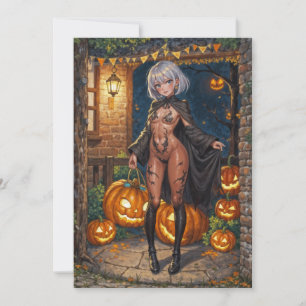 Trick or Treater, Brave Halloween Costume Girl Invitation