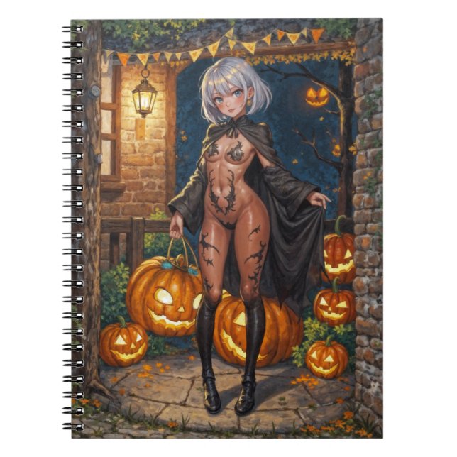 Trick or Treater, Brave Halloween Costume Girl Notebook (Front)