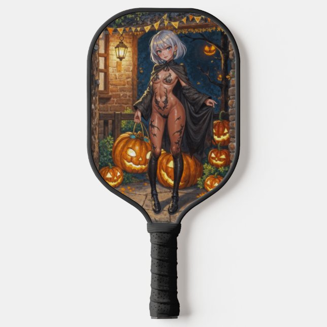 Trick or Treater, Brave Halloween Costume Girl Pickleball Paddle (Front)