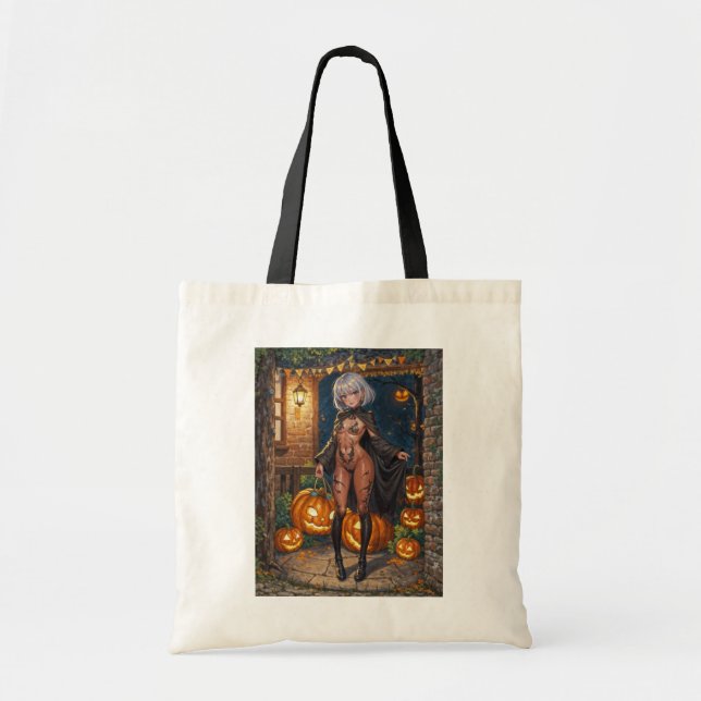 Trick or Treater, Brave Halloween Costume Girl Tote Bag (Front)