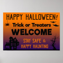Trick or Treaters Welcome Halloween Poster