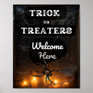 Trick or Treaters Welcome Here Spooky Halloween Poster