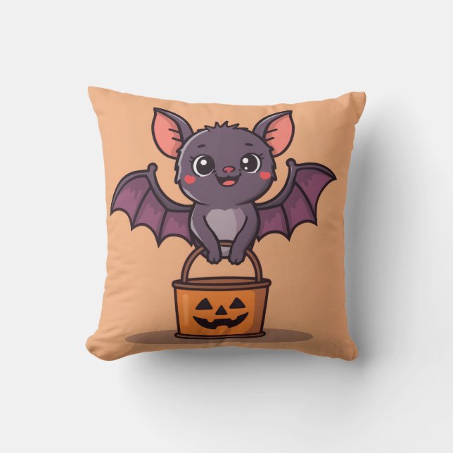 Trick or Treating Bat  Cushion (Front)