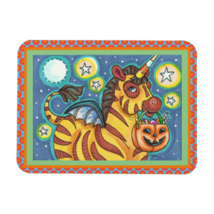 TRICK OR TREATING BAT WING ZEBRA, CUTE HALLOWEEN MAGNET