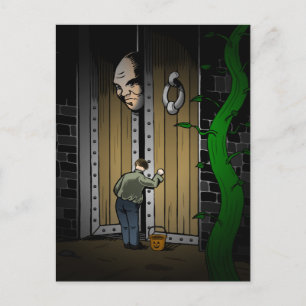 Trick or Treating on Halloween Night Holiday Postcard