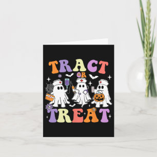Trick Or Treatment Nurse Funny Ghost Women Hallowe Card