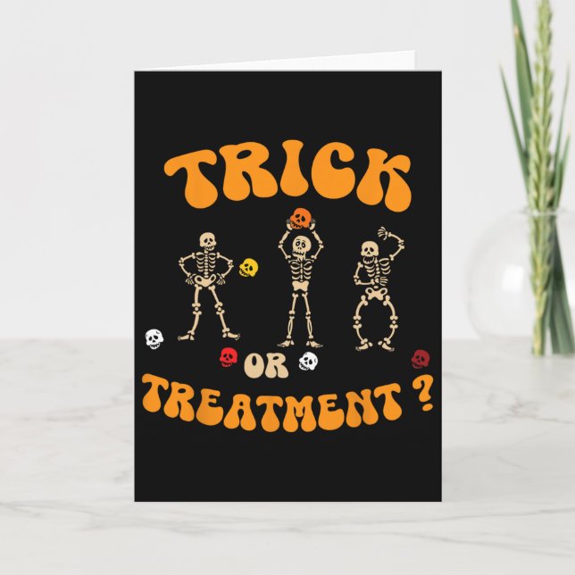 Trick Or Treatment Physical Therapy Skeleton Pt Ha Card (Front)