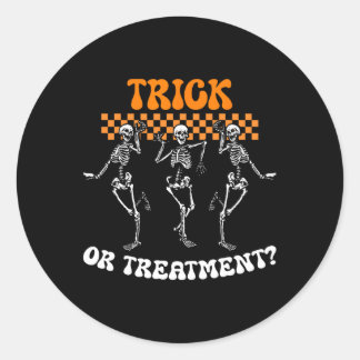 Trick Or Treatment Physical Therapy Skeleton Pt Ha Classic Round Sticker