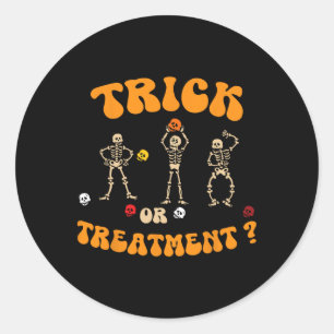 Trick Or Treatment Physical Therapy Skeleton Pt Ha Classic Round Sticker