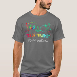 Trick Or Treatment  Pumpkin Head Healthcare Worker T-Shirt
