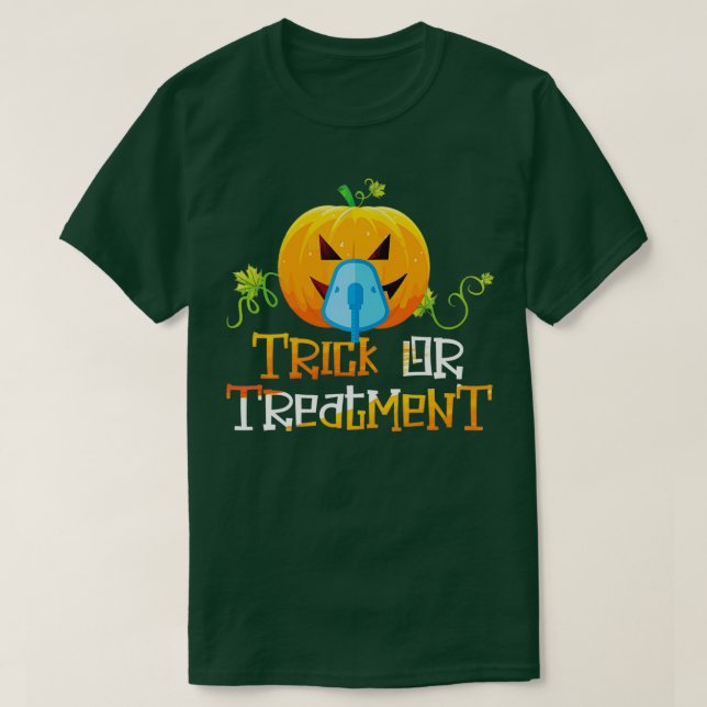 Trick Or Treatment Respiratory Therapist Nurse Hal T-Shirt (Design Front)